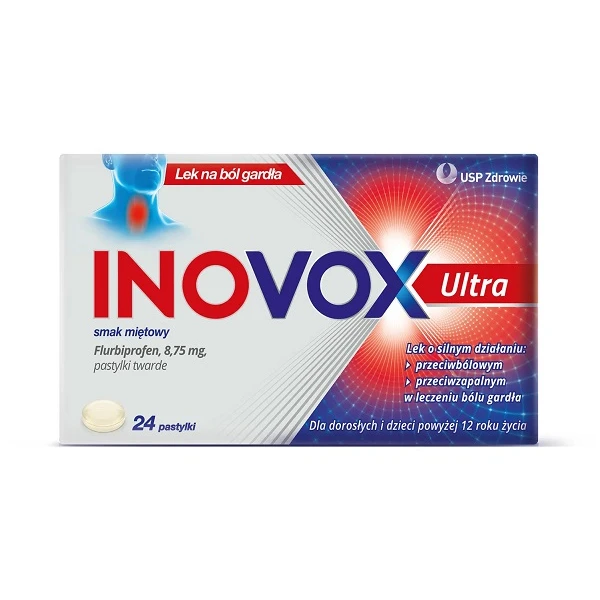 Inovox Ultra 8,75mg, smak miętowy, 24 pastylki do ssania