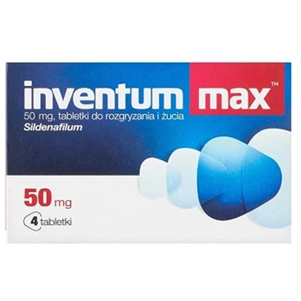 Inventum Max 50mg Sildenafilum, 4 tabletki do rozgryzania i żucia