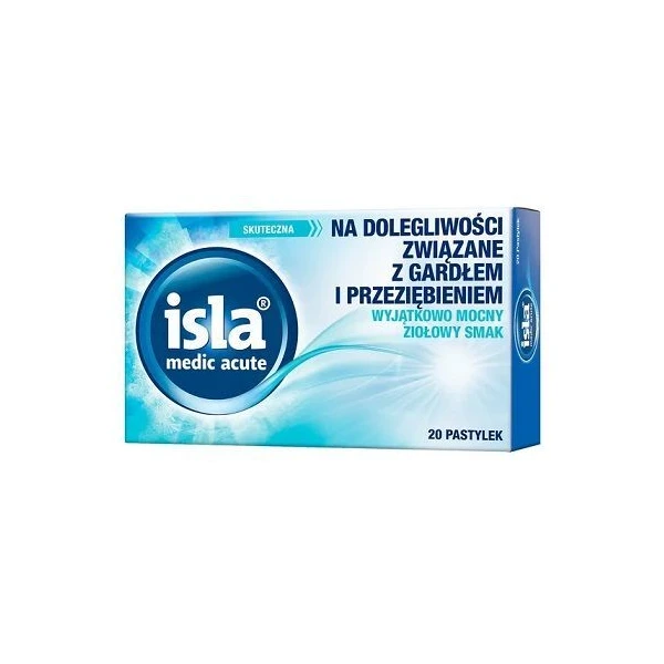 Isla Medic Acute, ziołowy smak, 20 pastylek do ssania