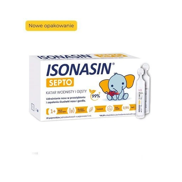 Isonasin Septo, katar wodnisty i gęsty, od urodzenia, 20 ampułek po 5ml