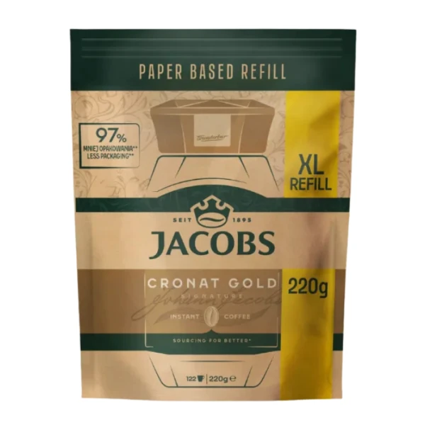 Jacobs, Cronat Gold, kawa rozpuszczalna, zapas, 220g