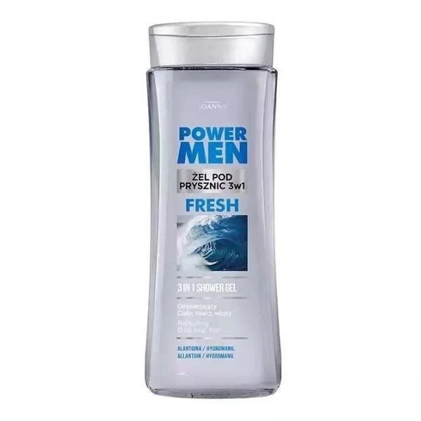 Joanna, Power Men Fresh, żel pod prysznic 3w1, 300ml