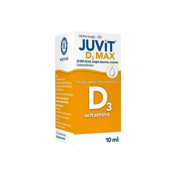 Juvit D3 Max 20000 IU/ml, krople doustne, 10ml