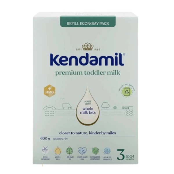 Kendamil Premium 3, formuła na bazie mleka, dla dzieci po 12 miesiącu, 600g