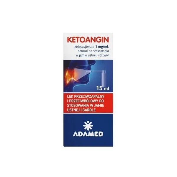 Ketoangin 1mg/ml, aerozol do stosowania w jamie ustnej, 15ml