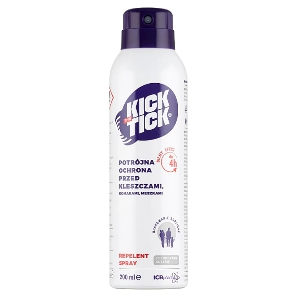 Kick the Tick Max Repelent Plus, spray chroniący przed komarami i kleszczami, bez DEET, 200ml