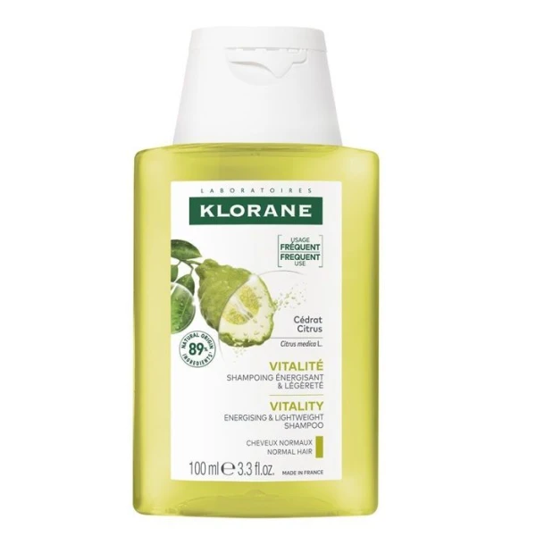 Klorane, Cedrat, lekki szampon energetyzujący z owoców z ekstraktu z cytronu, 400ml