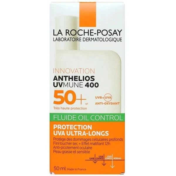 La Roche-Posay Anthelios UV Mune 400, Oil Control, fluid ochronny SPF 50+, skóra tłusta, mieszana, 50ml