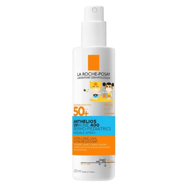 La Roche-Posay Anthelios UVMune 400 Dermo-Pediatrics, niewidoczny spray ochronny dla dzieci, SPF 50+, 200ml