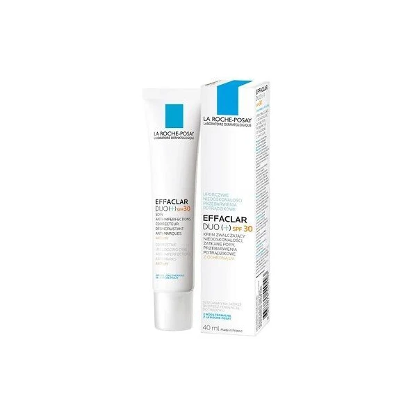 La Roche-Posay Effaclar Duo(+) SPF 30, krem zwalczający niedoskonałości, zatkane pory, przebarwienia potrądzikowe, 40ml