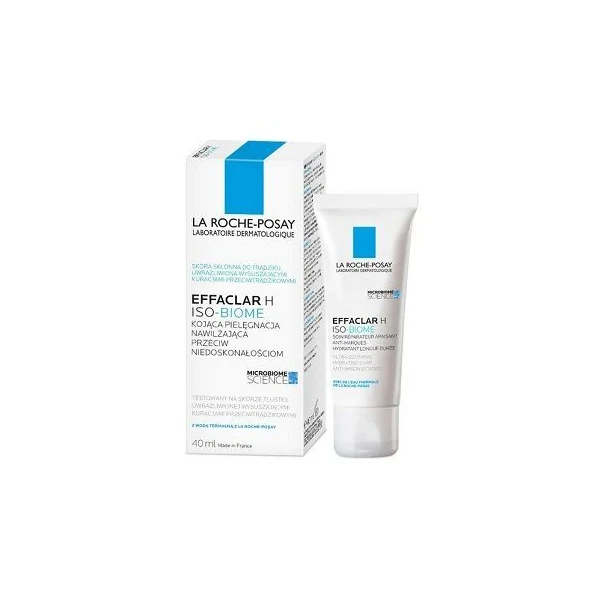 La Roche-Posay Effaclar H Iso-Biome, kojący krem nawilżający przeciw niedoskonałościom, 40ml