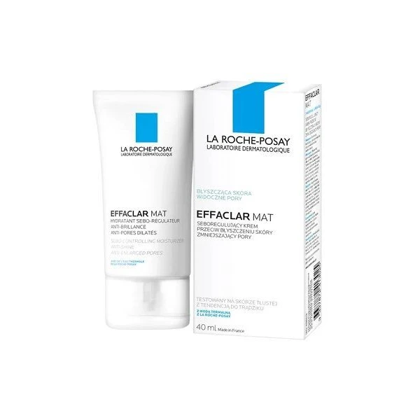 La Roche-Posay Effaclar Mat, krem przeciw błyszczeniu skóry, zmniejszający pory, do skóry tłustej, 40ml