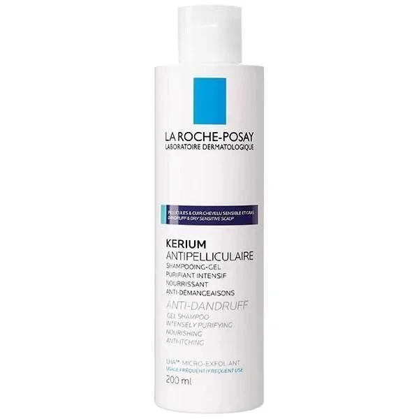 La Roche-Posay Kerium, przeciwłupieżowy szampon żelowy do skóry tłustej i wrażliwej, 200ml