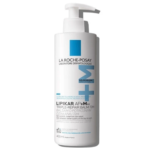 La Roche Posay Lipikar AP+Max, balsam regenerujący do ciała o potrójnym działaniu, dla skóry bardzo suchej i skłonnej do atopii, 400ml