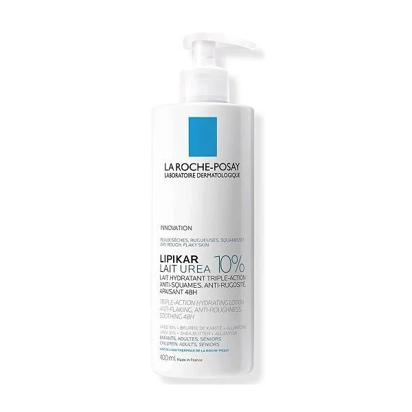 La Roche-Posay Lipikar Lait Urea 10%, nawilżające mleczko do ciała, dla skóry suchej i szorstkiej, 400ml