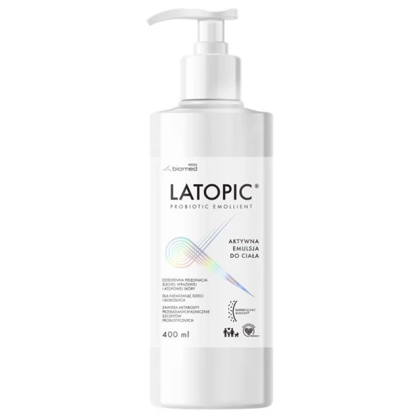 Latopic, aktywna emulsja do ciała, skóra atopowa, od urodzenia, 400ml