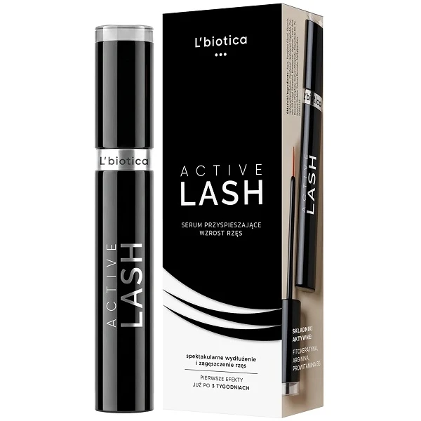 L'Biotica Active Lash, serum przyspieszające wzrost rzęs, 3,5ml
