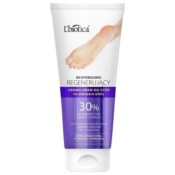 L'biotica, ekspresowo regenerujący dermo-krem do stóp, na pękające pięty, 100ml