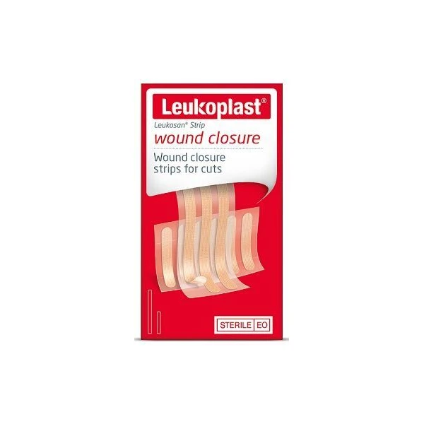 Leukoplast, Leukosan Strip, Wound Closure, paski do zamykania ran, cieliste, 2 rozmiary, 9 sztuk