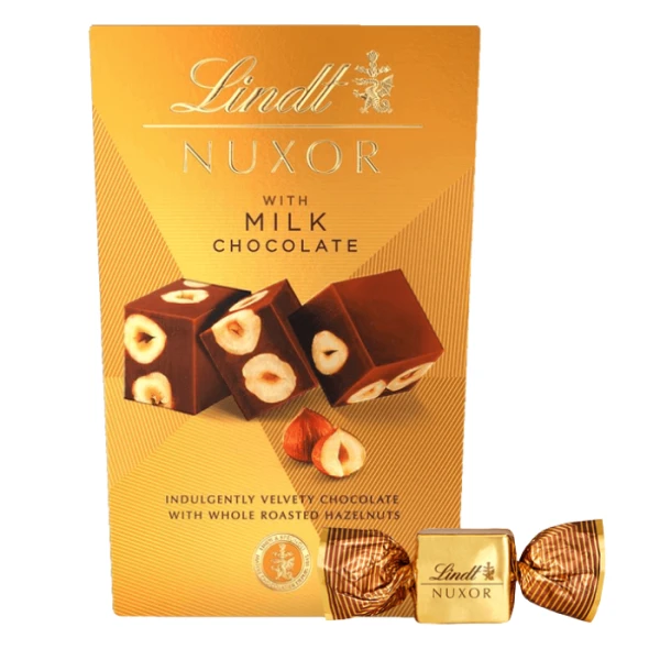 Lindt Nuxor, praliny z mlecznej czekolady, z orzechami laskowymi, 150g