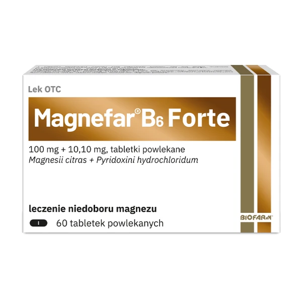 Magnefar B6 Forte (100mg Mg2+ + 10,1mg), 60 tabletek