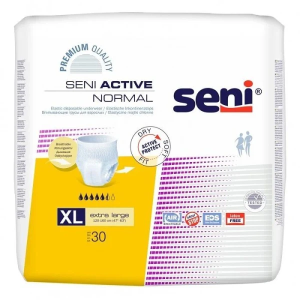 Majtki chłonne Seni Active Normal, rozmiar XL, chłonność 5,5, 30 sztuk