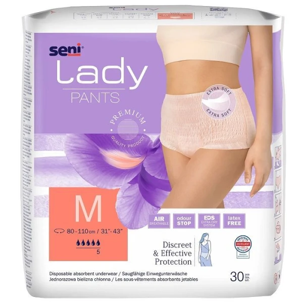 Majtki chłonne Seni Lady Pants, rozmiar M, chłonność 5, 30 sztuk