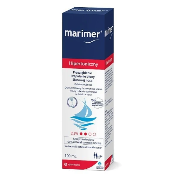 Marimer, hipertoniczny roztwór wody morskiej, spray do nosa, 100ml