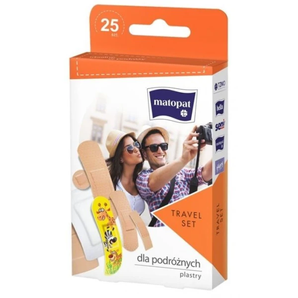 Matopat Travel Set, plastry opatrunkowe, mix rozmiarów, 25 sztuk
