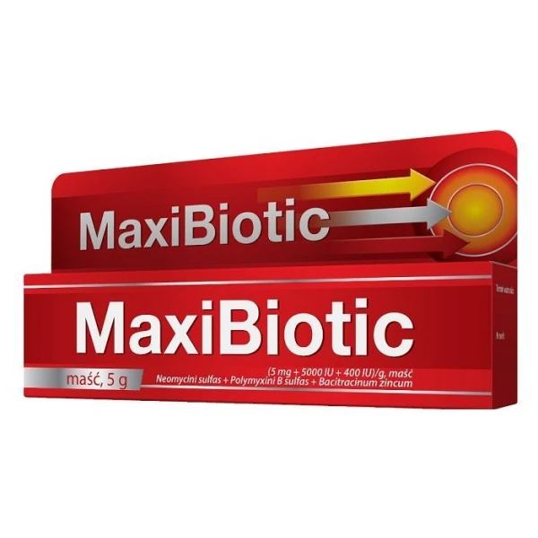 Maxibiotic (5mg + 5000UI + 400UI)/g, maść, 5g
