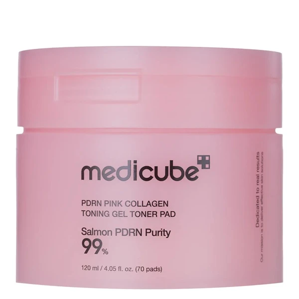 Medicube PDRN Pink Collagen Toning Gel Toner Pad, nawilżające żelowe płatki tonizujące do twarzy, 70 sztuk