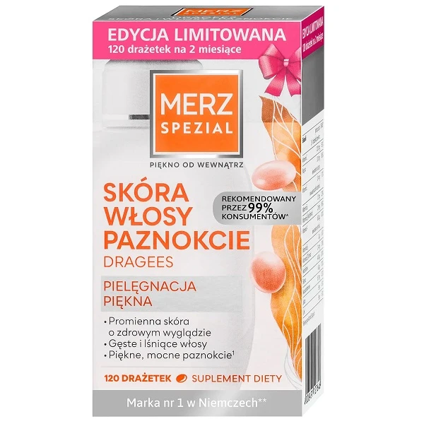 Merz Spezial Dragees, Skóra, Włosy, Paznokcie, 120 drażetek