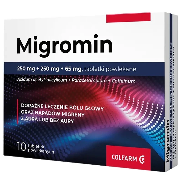Migromin (250mg+250mg+65mg), 10 tabletek