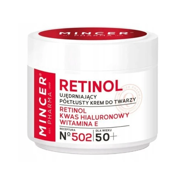 Mincer Pharma Retinol, ujędrniający krem do twarzy 50+, półtłusty, 50ml