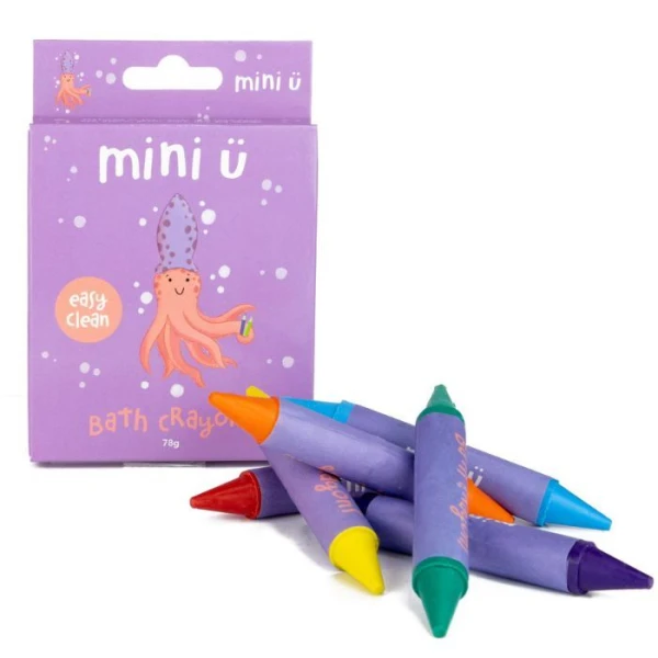 Mini U, Bath Crayons, kolorowe kredki do kąpieli, dla dzieci powyżej 3 roku życia, 5 sztuk