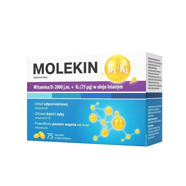 Molekin D3 2000 j.m. + K2 75mcg, 75 kapsułek