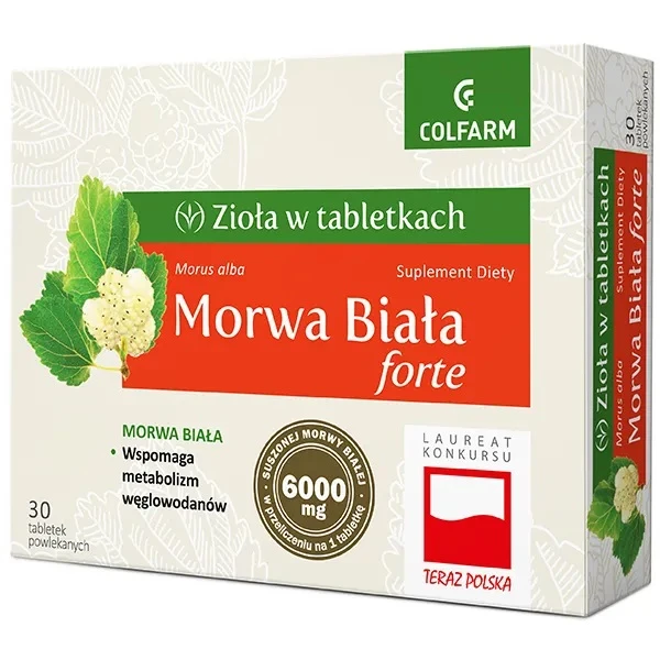 Zioła w tabletkach, Morwa Biała Forte, 30 tabletek