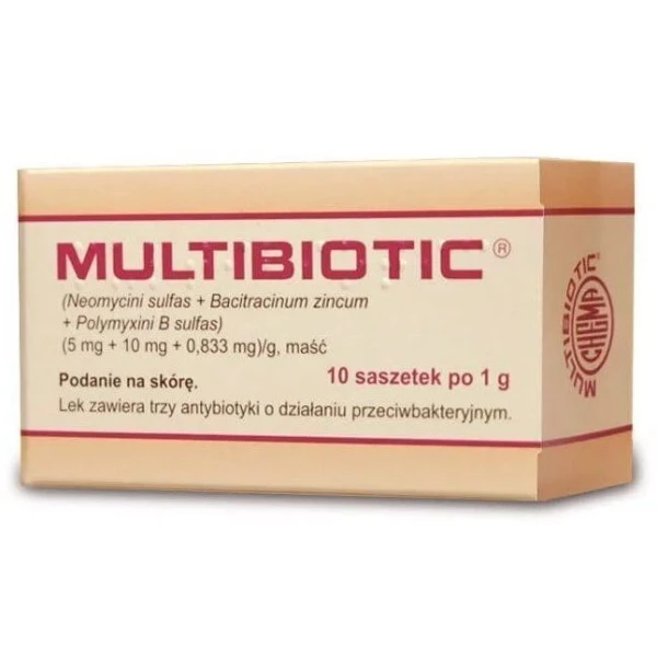 Multibiotic (5mg+10mg+0,833mg)/g, maść, 10 saszetek po 1g