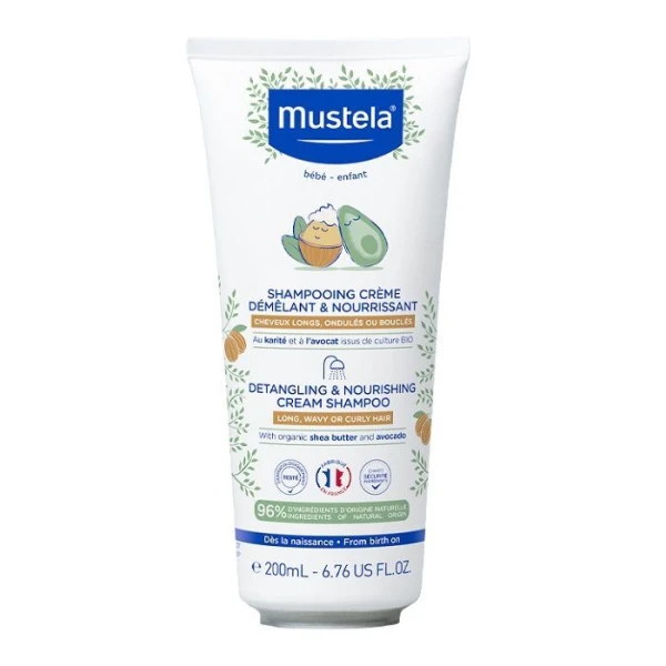 Mustela Bebe Enfant, odżywczy szampon ułatwiający rozczesywanie, od 1 dnia życia, 200ml