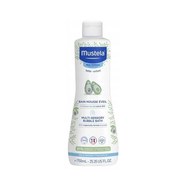 Mustela Bebe Enfant, płyn do kąpieli Bąbelkowa Kąpiel, z organicznym awokado, od urodzenia, 750ml