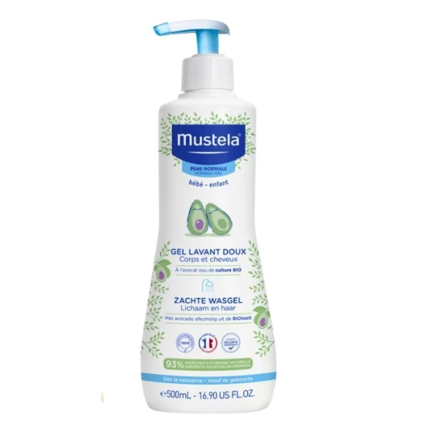 Mustela Bebe Enfant, żel do mycia z organicznym awokado, od urodzenia, 500ml
