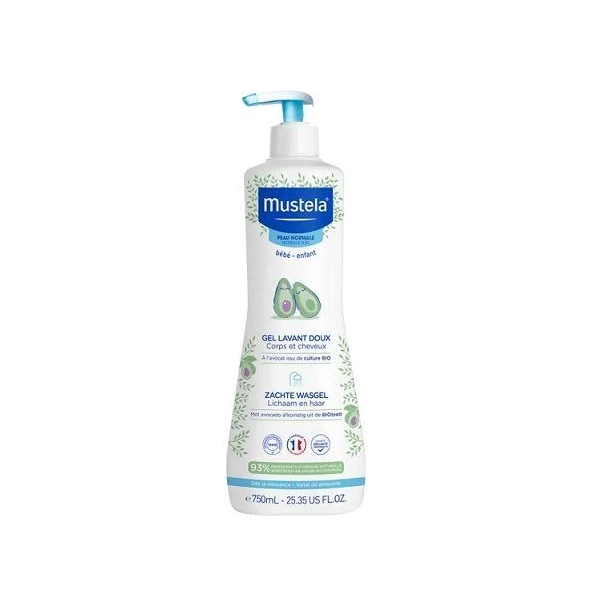 Mustela Bebe Enfant, żel do mycia z organicznym awokado, od urodzenia, 750ml