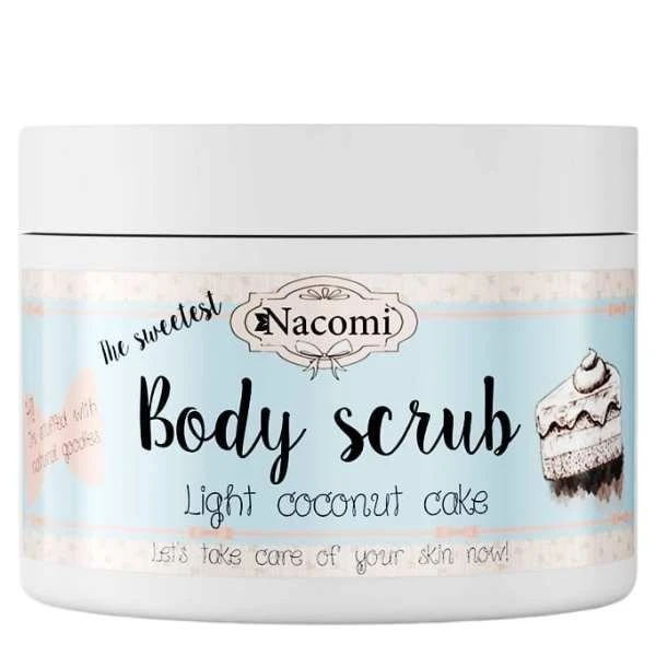 [DATA - 2026-12-31] Nacomi, peeling cukrowy do ciała, lekki kokosowy tort, 200g