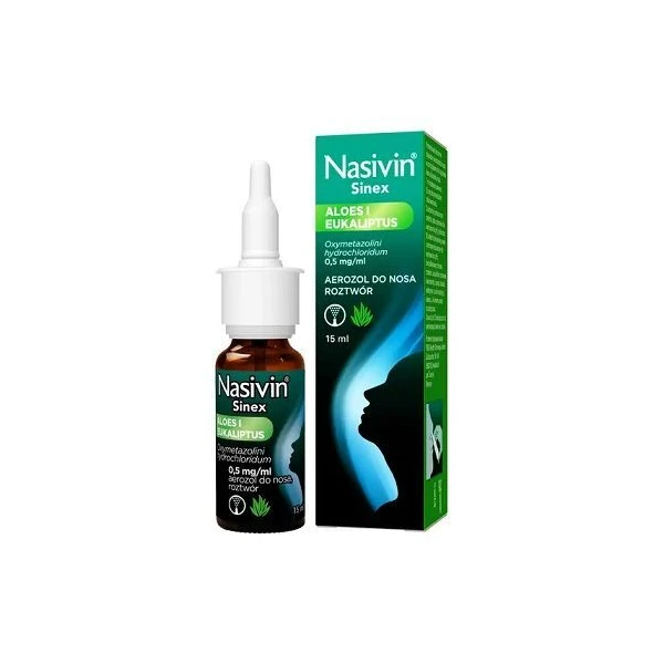 Nasivin Sinex Aloes i Eukaliptus, 0,5mg/ml, aerozol do nosa, 15ml