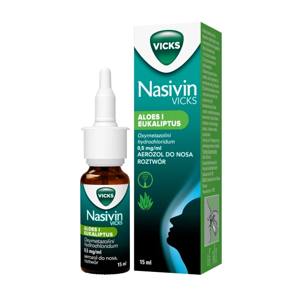 Nasivin Sinex Aloes i Eukaliptus, 0,5mg/ml, aerozol do nosa, 15ml