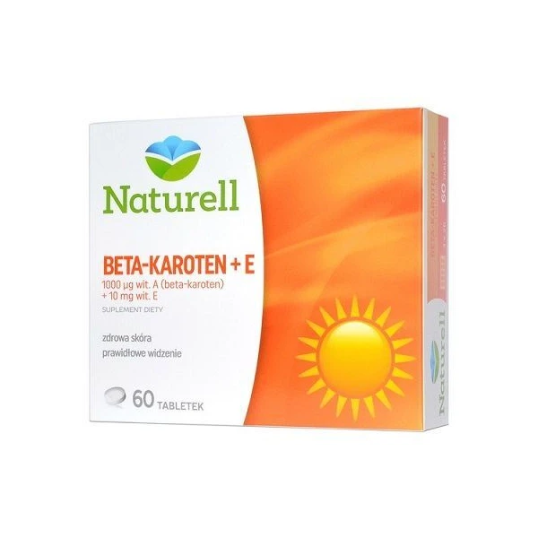 Naturell, Beta-Karoten + E, 60 tabletek