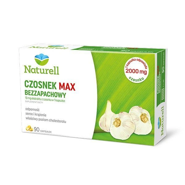 Naturell, Czosnek Max bezzapachowy, 90 kapsułek