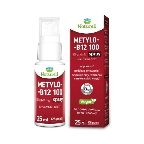 Naturell, Metylo-B12 100, spray, 25ml