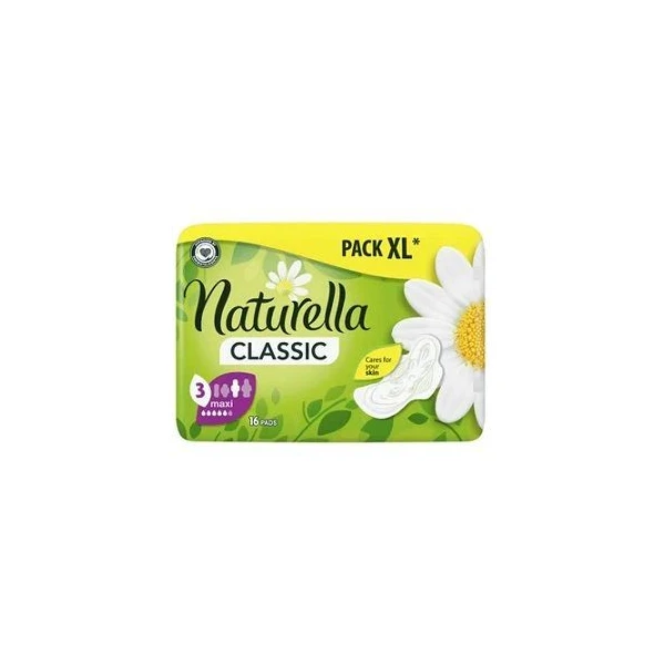Naturella Classic Maxi, podpaski ze skrzydełkami, z rumiankiem, 16 sztuk