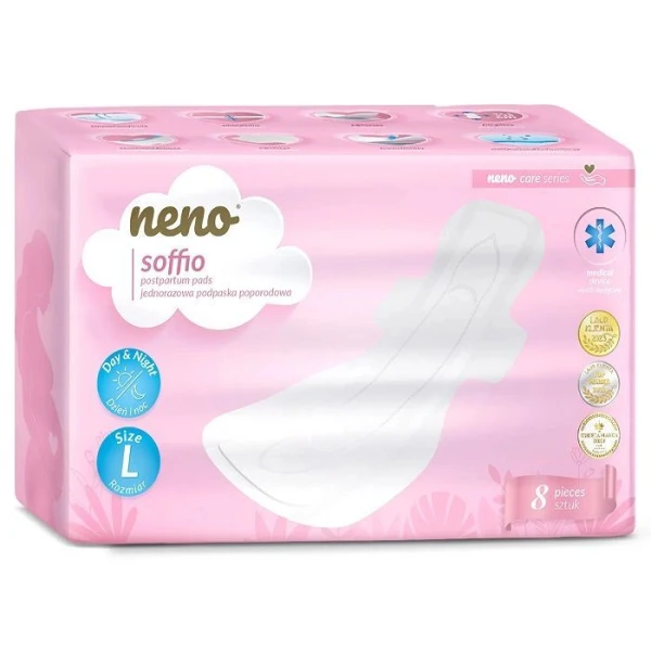 Neno Soffio, jednorazowe podpaski poporodowe, rozmiar L, 8 sztuk
